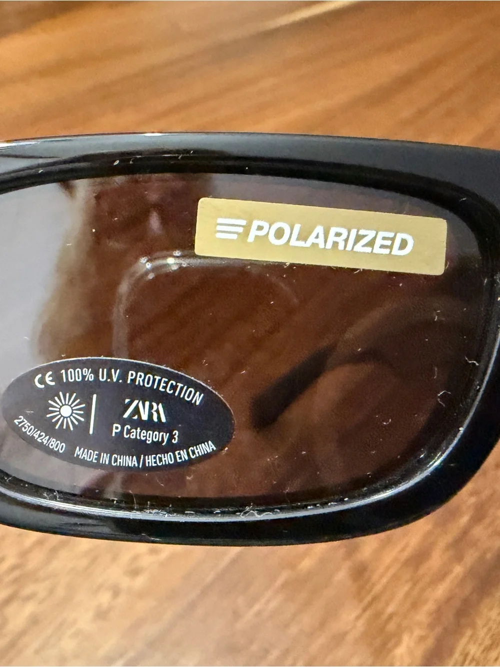 ZARA Men's Rectangular Acetate Polarized Sunglasses Black NWT